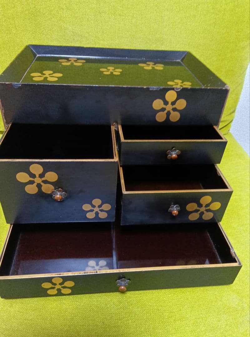 アンティーク　漆　金蒔絵　化粧箪笥　小たんす　かんざし入れ