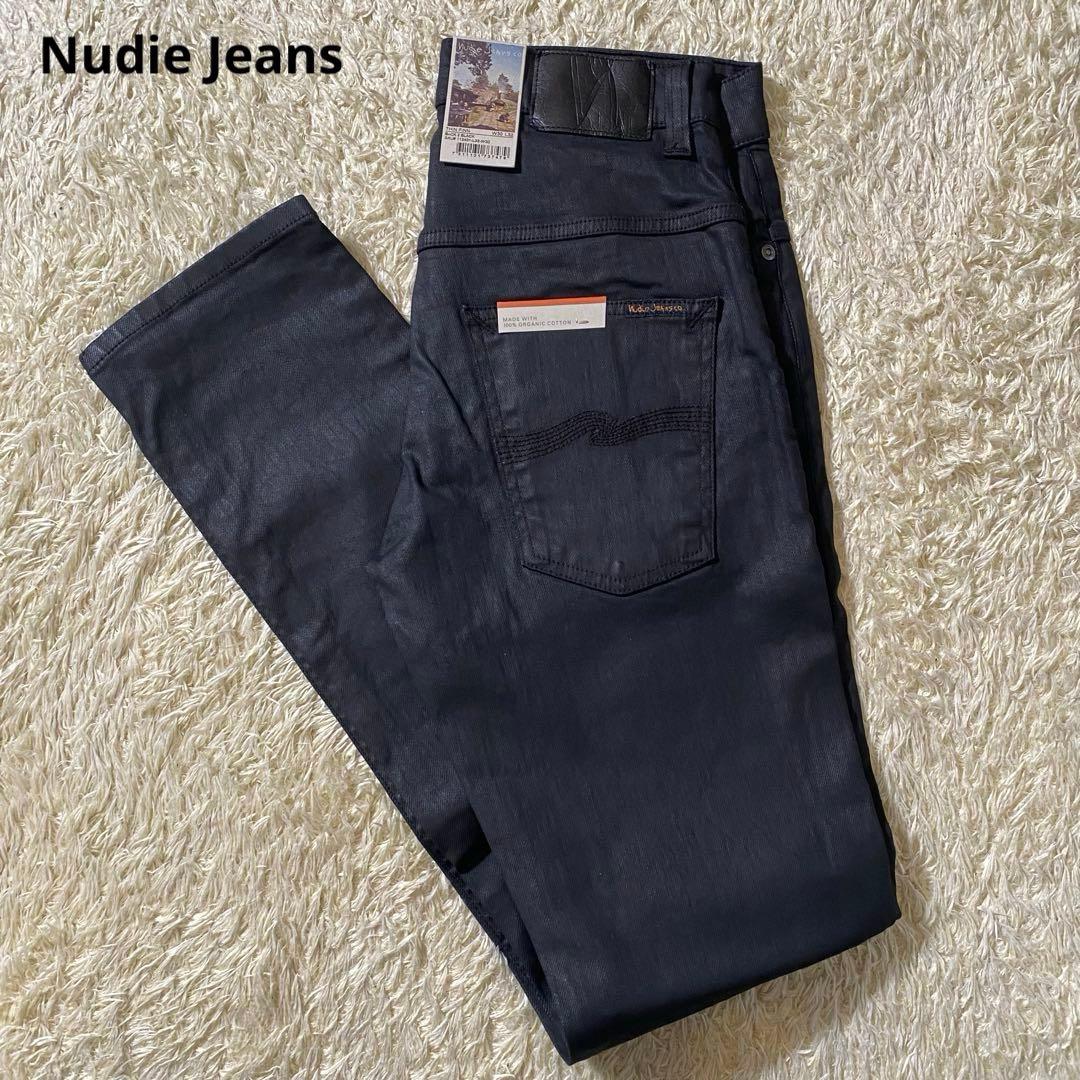 新品】ヌーディージーンズ デニム THIN FINN 黒 W30 L32 パンツ
