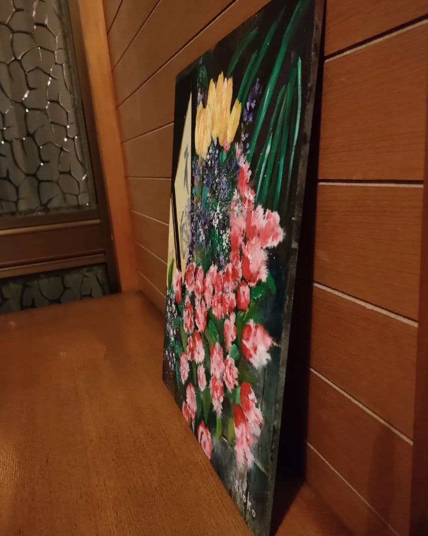 アクリル油彩混合　shokoの原画 一点物　オリジナル　板に描いた絵　絵画