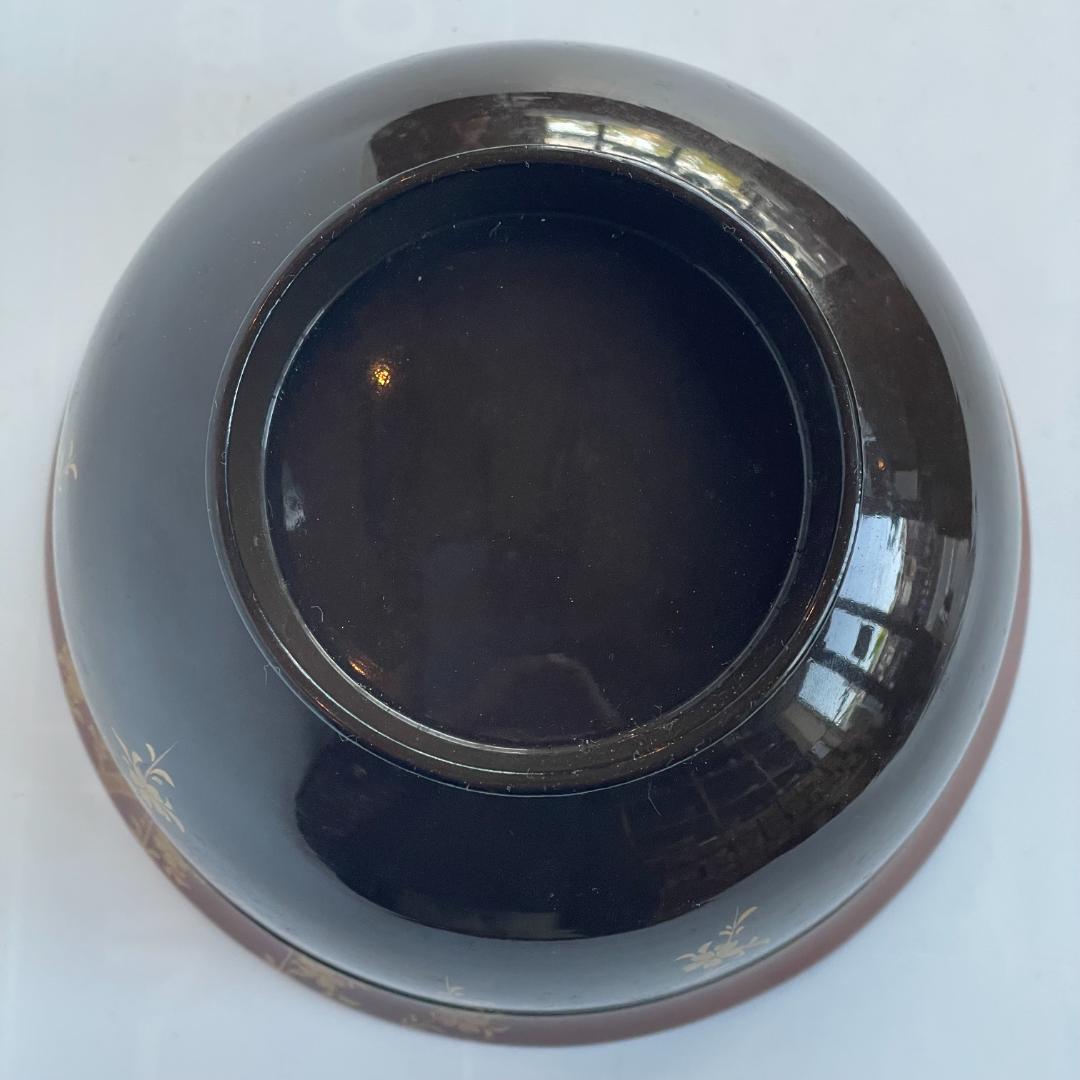 時代 金蒔絵 螺鈿 盃洗 漆 大茶椀 枝垂れ桜 さくら 菊 椿 美品