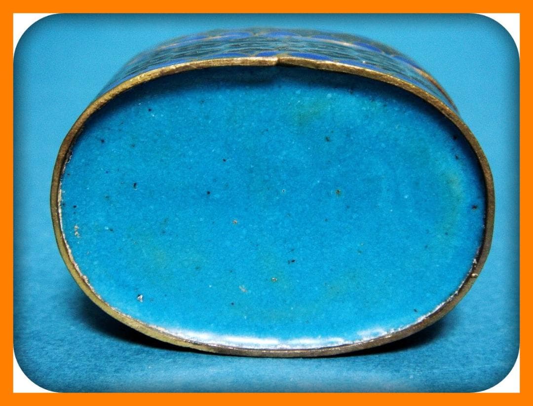 785『七宝 花蝶 香合』黒　//骨董品 古美術 古道具 アンティーク