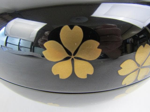 Y5-0809◇極上 輪島塗 田崎昭一郎作 桜蒔絵 内部梨地 木製漆器◇