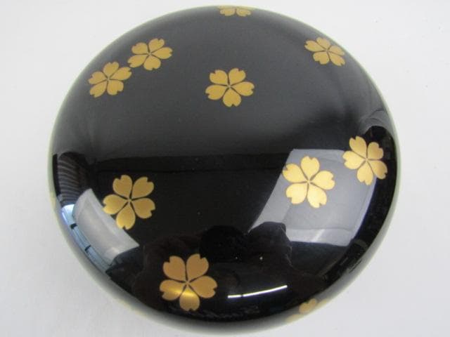 Y5-0809◇極上 輪島塗 田崎昭一郎作 桜蒔絵 内部梨地 木製漆器◇