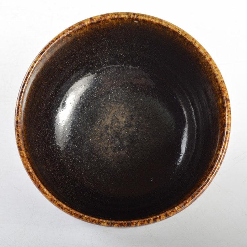 茶道具　瀬戸焼　飴釉　茶碗　銘「琢磨」　裏千家十五代鵬雲斎極め箱　D　R4723