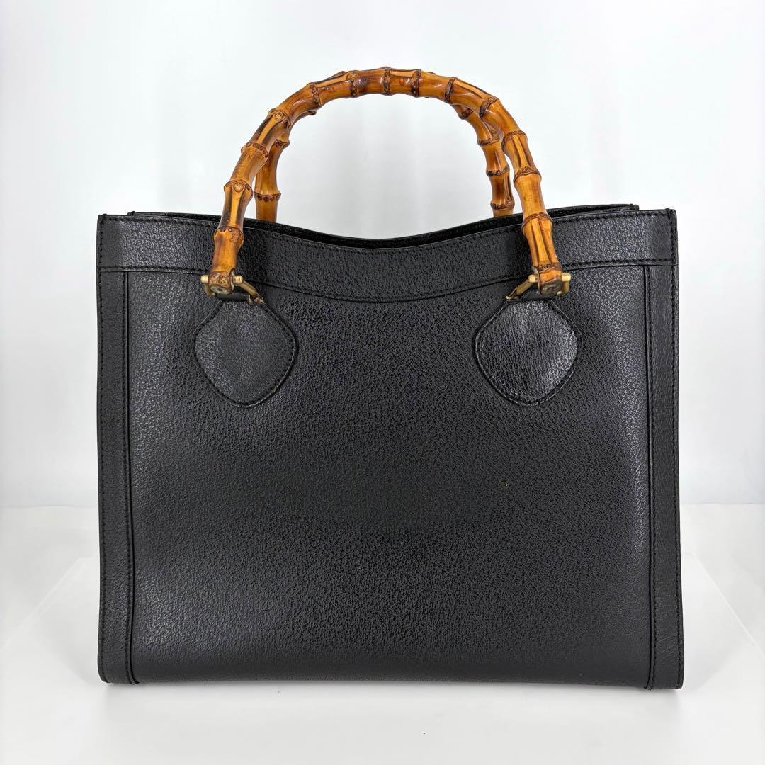 GUCCI ダイアナ バンブー ハンドバッグ トートバッグ ブラック 864