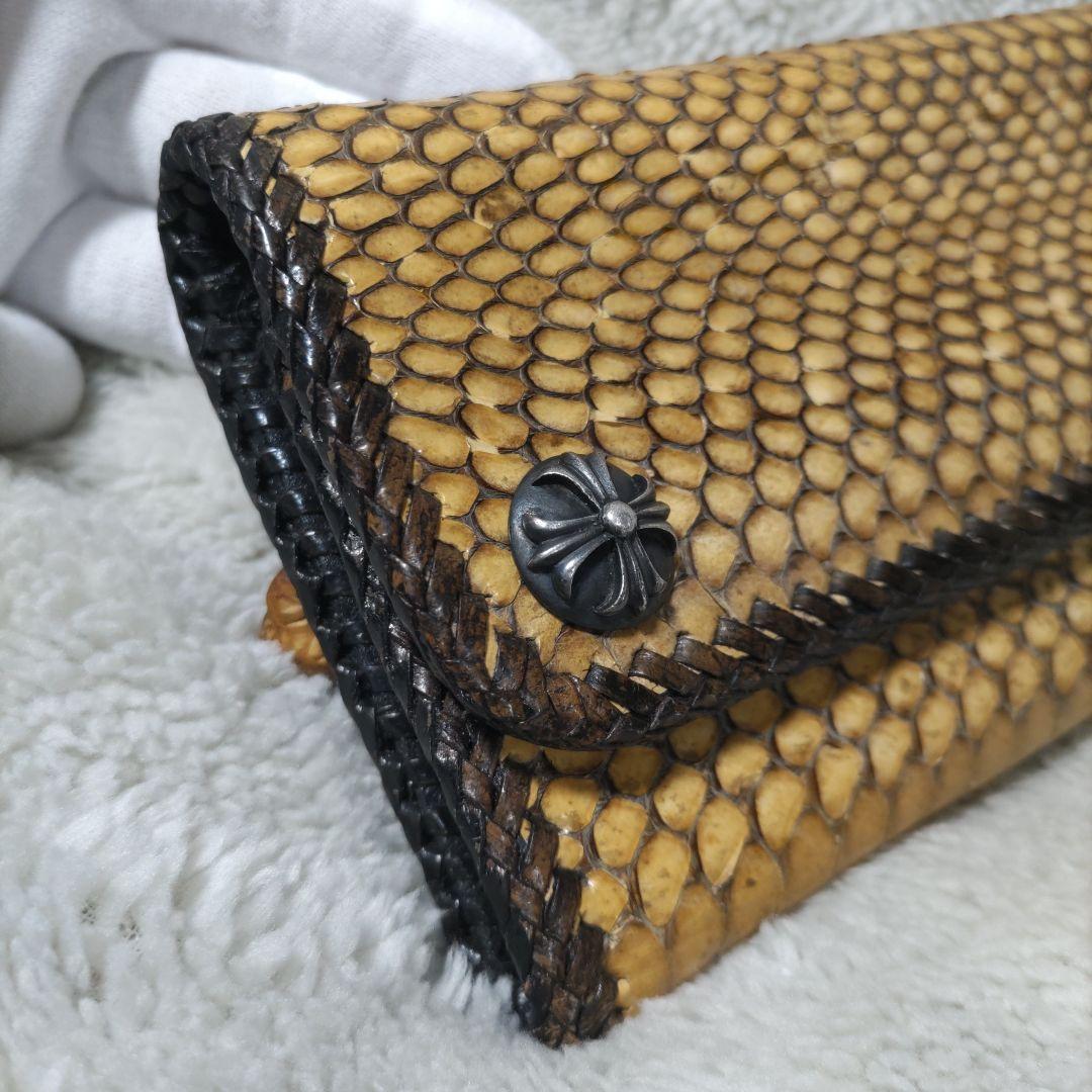 バイカーズウォレット　ライダースウォレット　財布　長財布　蛇革　コブラ　頭