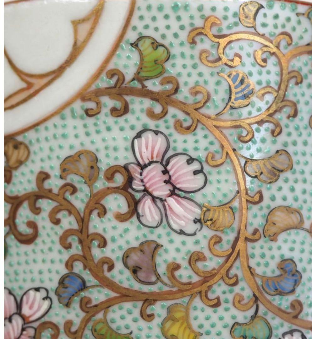 送料無料 時代物 九谷焼 家紋入り急須 ☆希少☆ 煎茶道具