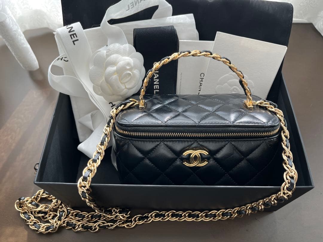 CHANEL チェーンショルダーバッグ バニティバッグ トップハンドル