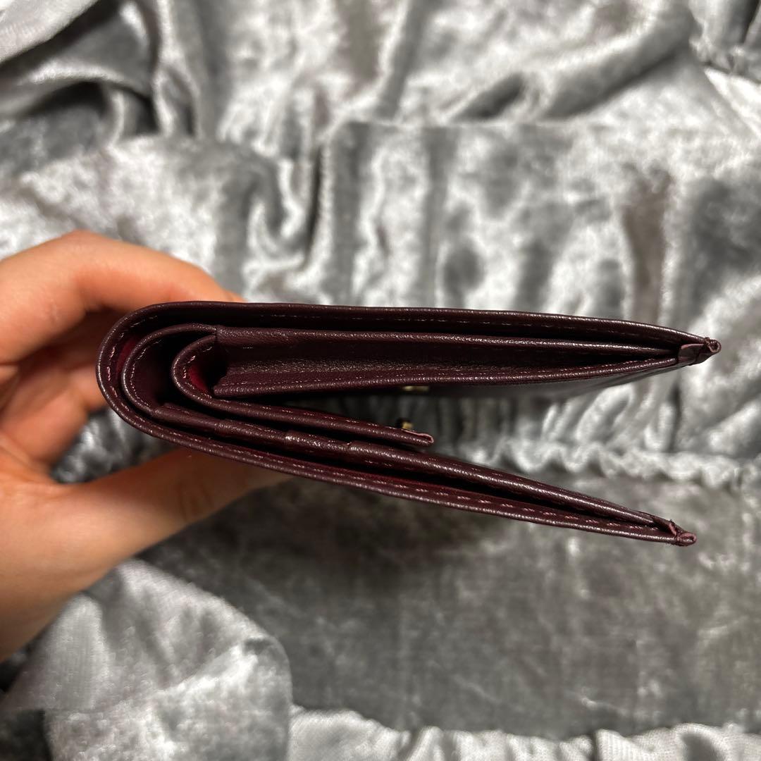 皇居 財布 本革 二つ折り ワインレッド - メルカリ