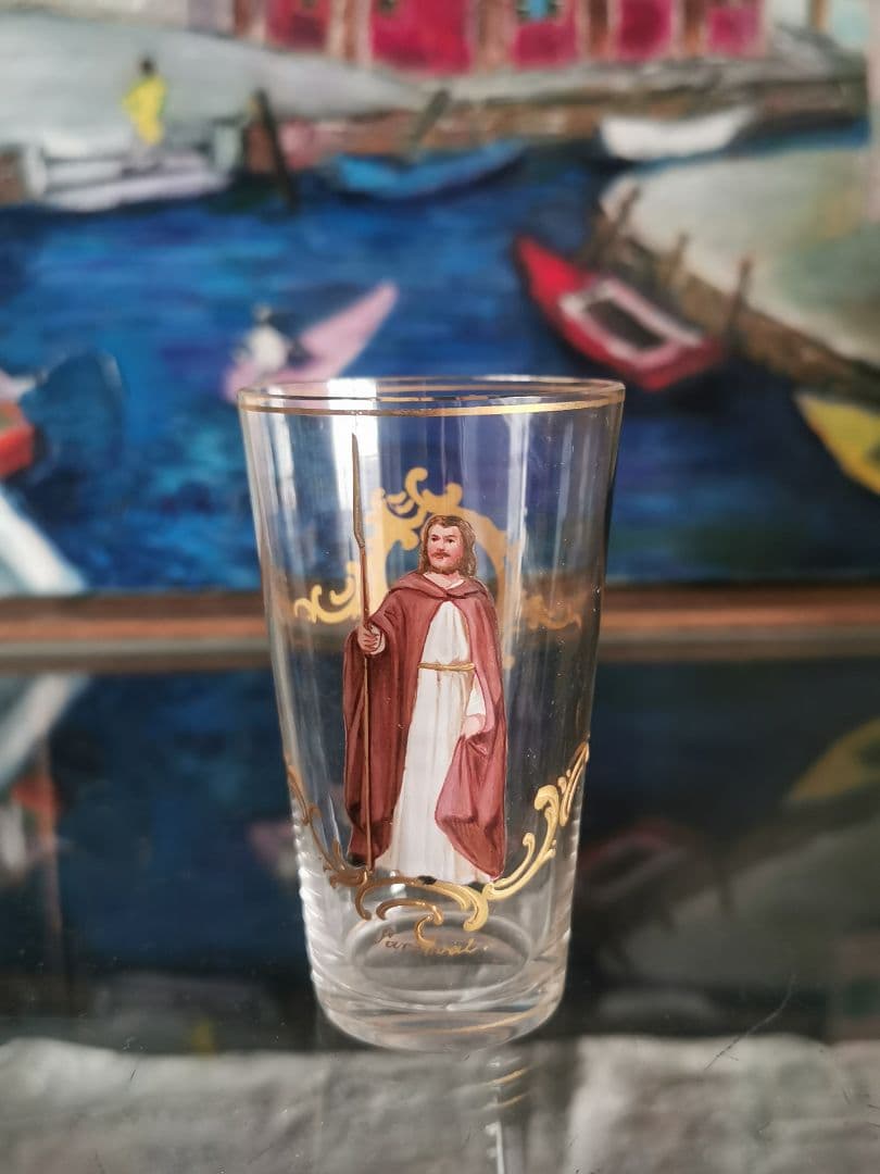 アンティーク ロブマイヤー ウィーン手描エナメル金彩 オペラ歌劇ショットグラス アンティーク ロブマイヤー ウィーン 手描エナメル金彩 オペラ歌劇