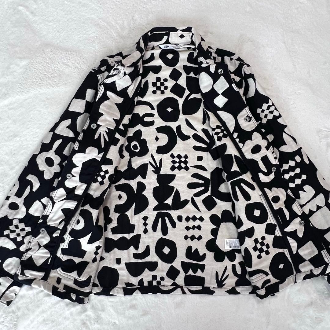 【希少】ZARA 赤西仁着用ジャケット 白黒 総柄 メンズM