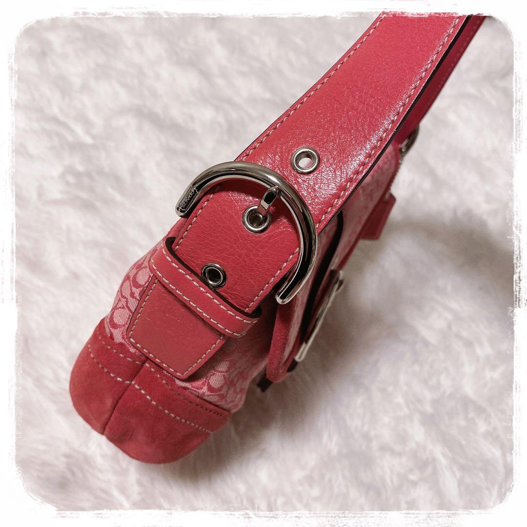 希少レア✧︎*。COACH SOHO ミニシグネチャーワンショルダーバッグ ピンク