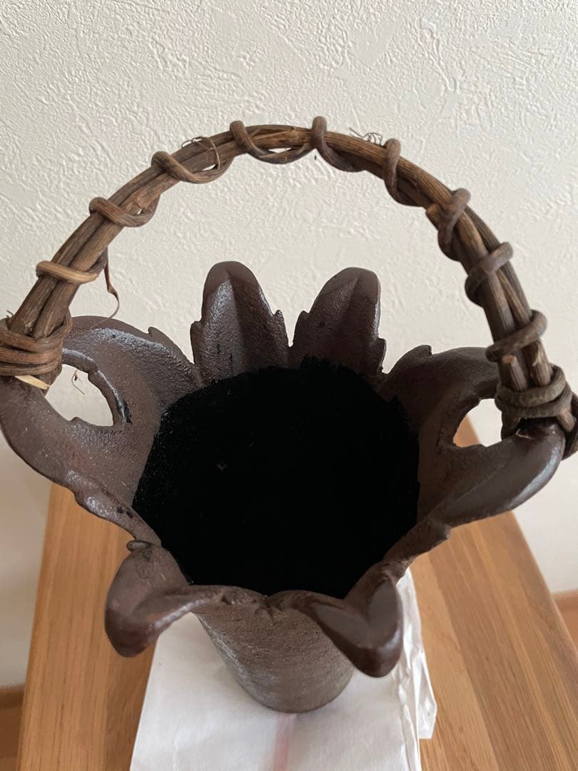 大洞銅器店 未使用 吊るし花器 猿の囲炉裏自在鉤 吊り下げ花瓶 囲炉裏 吊り手猿