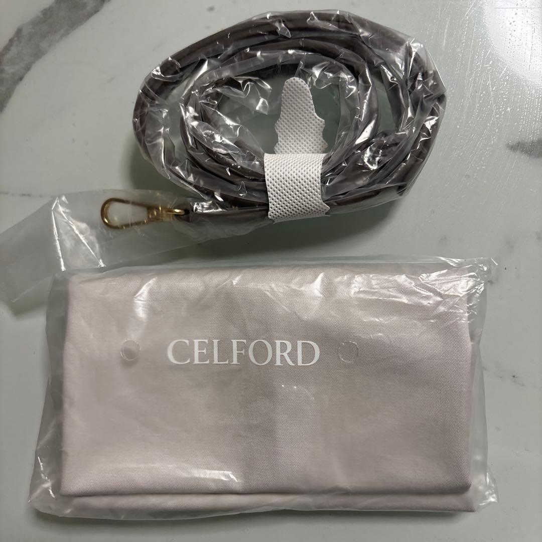 CELFORD スタッズ付きショルダーバッグ グレー