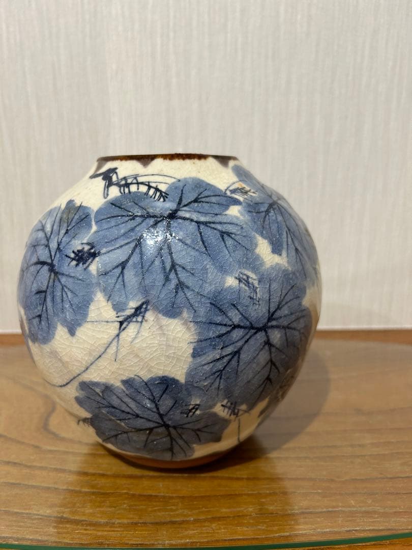 景春窯 加藤義春 『志野染付蔦花瓶』 美術品 陶芸 - メルカリ