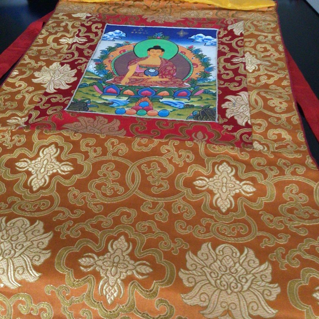 仏教掛け軸　ネパール手描きタンカ　曼荼羅