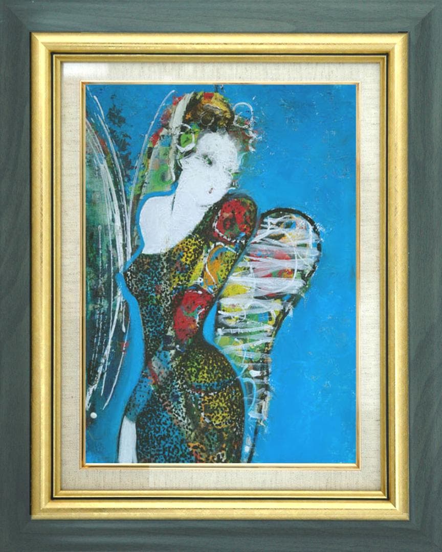 油絵 菅家令子 絵 絵画 インテリア uF6-010511 人物 女性像