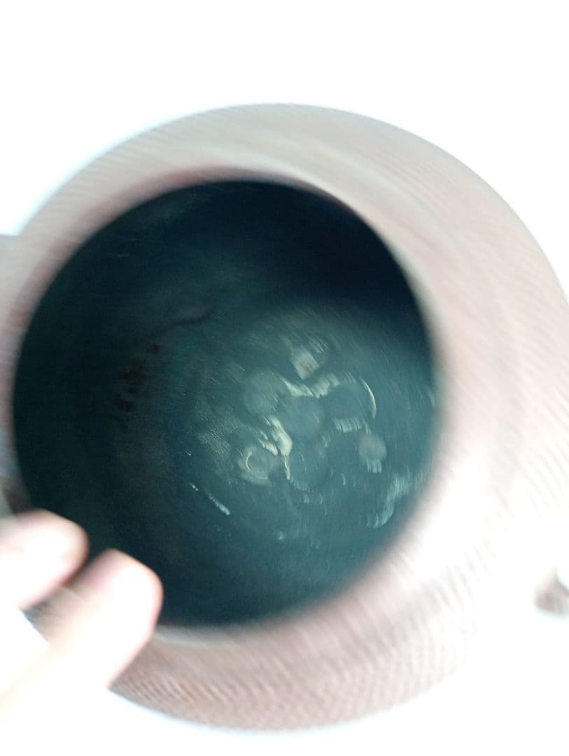 茶道具】散霰地紋真形釜羽釜 伝統工芸士釜師佐藤浄清造