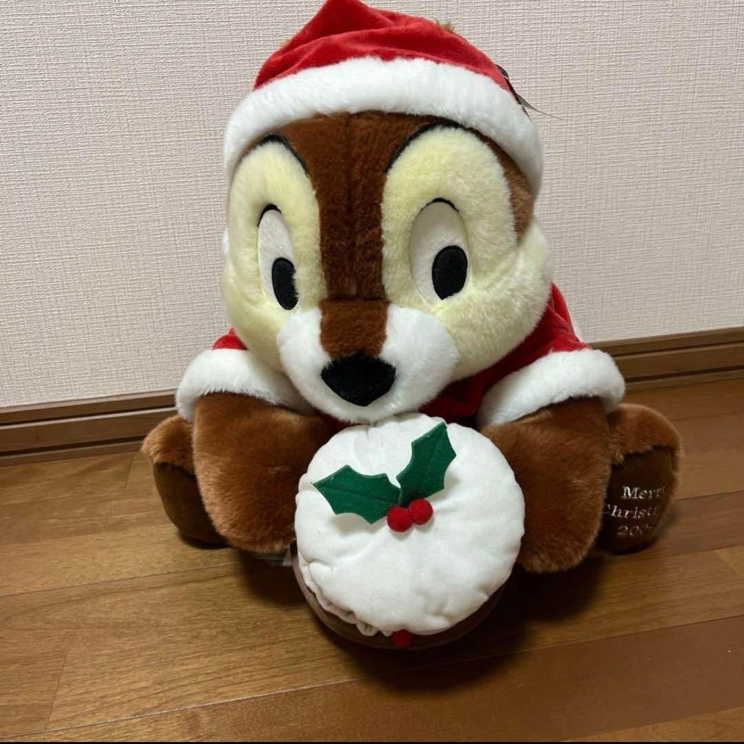 【希少新品タグ付き】ディズニー　チップとデール　ビッグぬいぐるみ　クリスマス