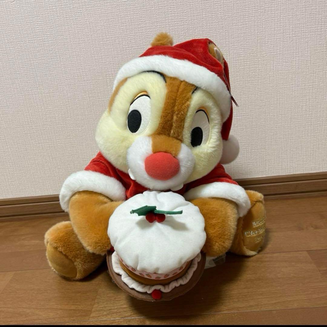 【希少新品タグ付き】ディズニー　チップとデール　ビッグぬいぐるみ　クリスマス