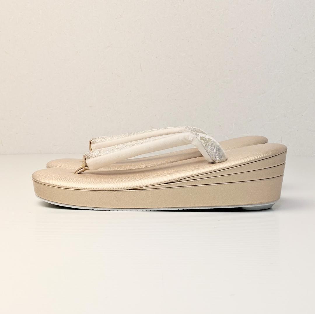 紗織 ブランド 草履 バッグ セット 帯地 ゴールド フォーマル Mサイズ H3