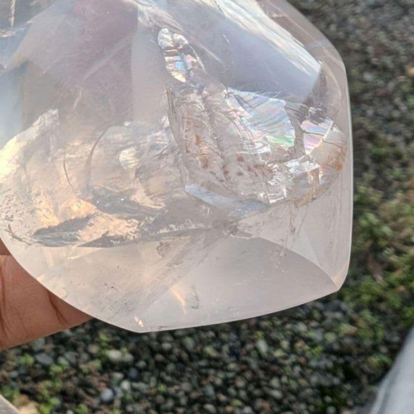 高品質】ピンクジラソルクォーツ虹レインボー原石天然石インテリア