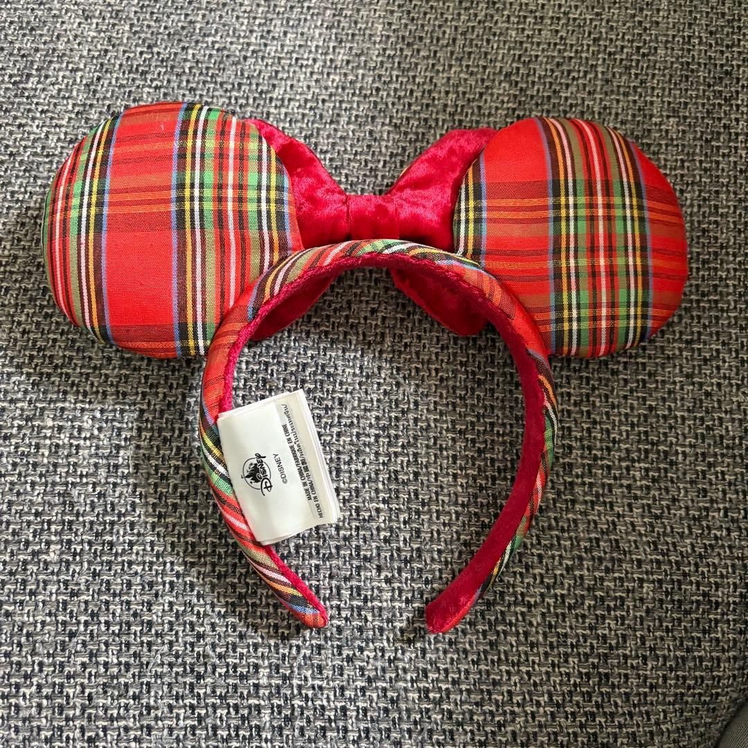 上海ディズニー カチューシャ 赤 チェック 海外ディズニー