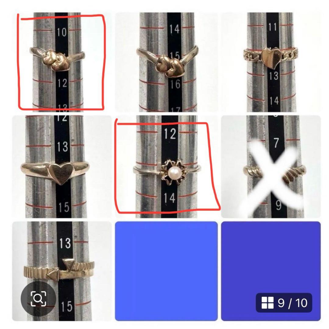 K10 シルバー コンビ 指輪 リング 6点 まとめ約9.92g