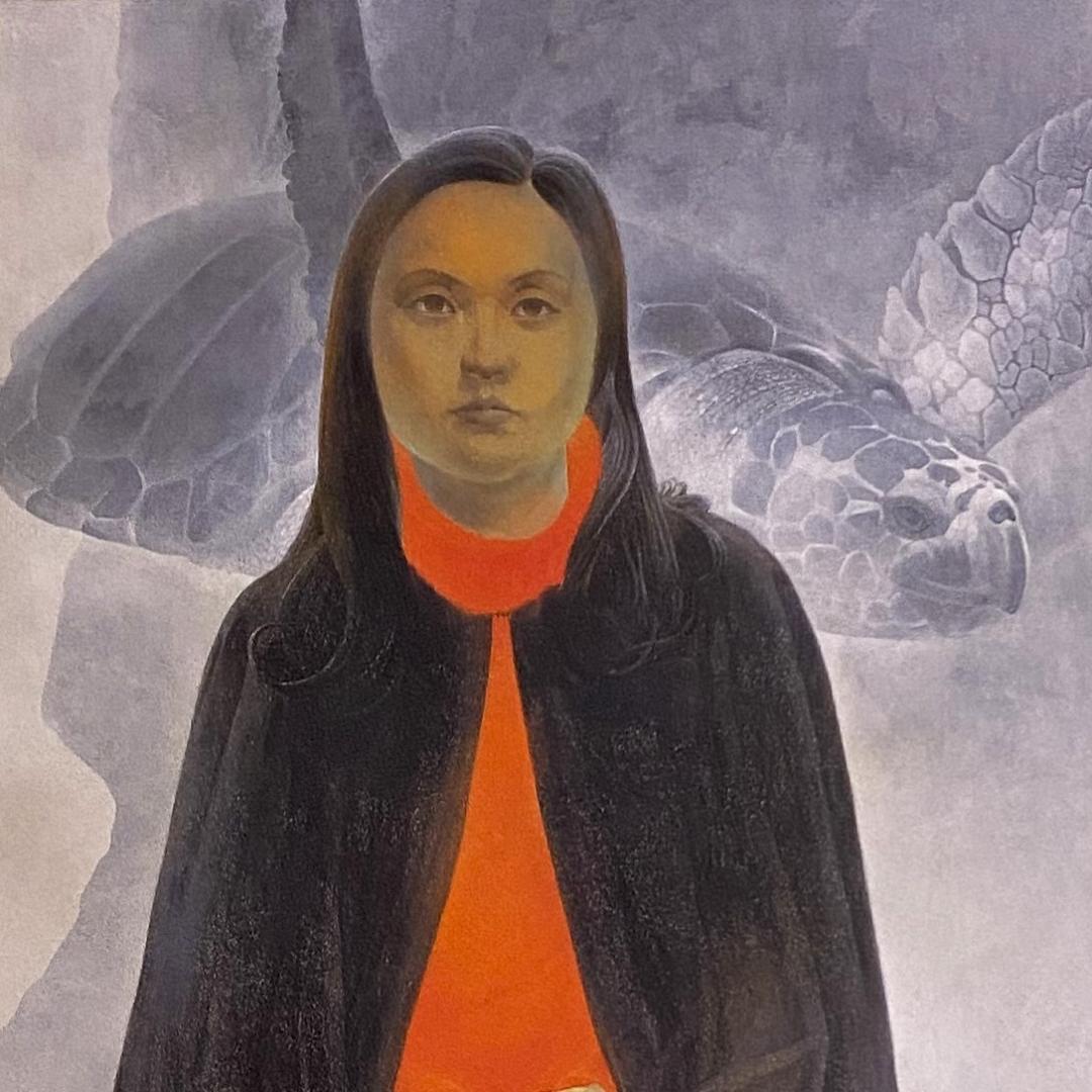 藤井康夫、【娘の休日（水族館）】、希少な額装用画集より、新品額装付