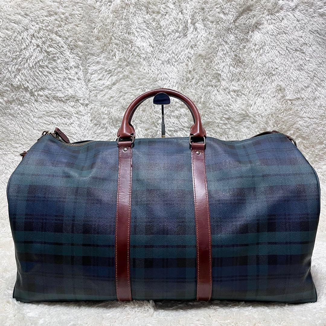 ポロラルフローレン チェック 2way ボストンバッグ ショルダー