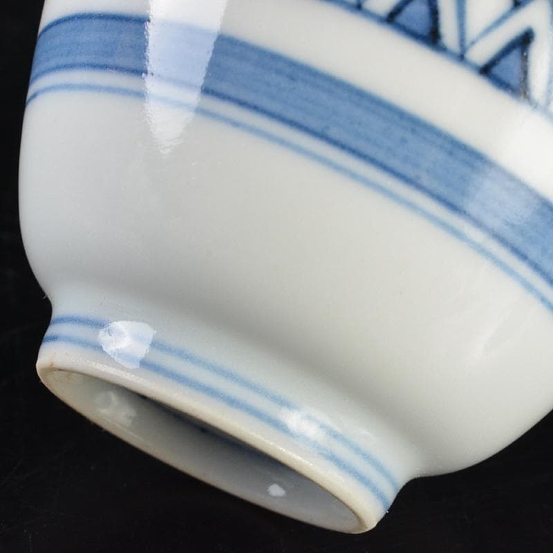 煎茶道具　京焼　清水焼　平安　瑞泉造　青華　煎茶碗　五客　共箱　V　R7175