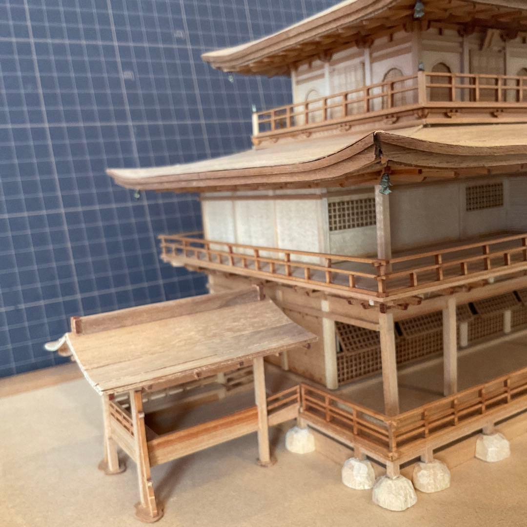 完成品　Woody JOE/ウッディジョー 1/75 金閣　白木作り【組立済み】