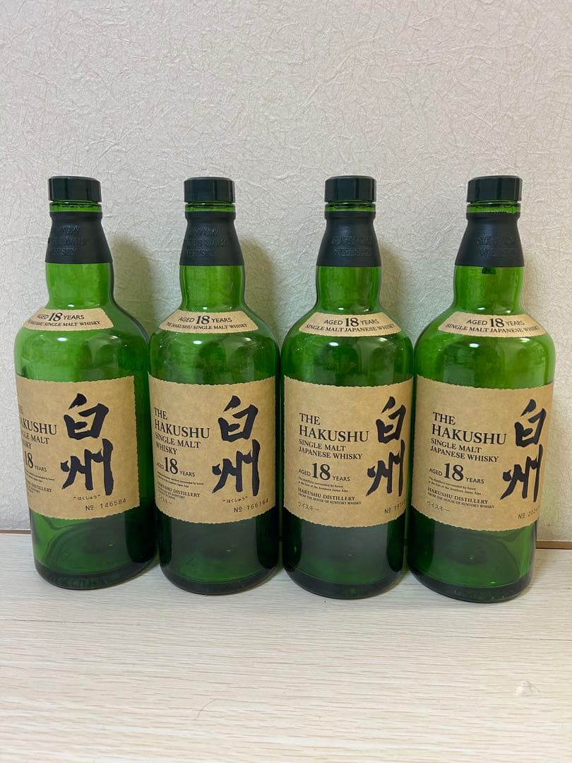 空瓶箱無し 白州 18年ウイスキー 4本セット