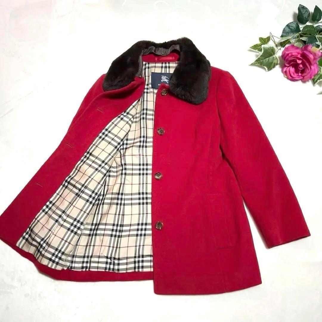 極美品✨ バーバリー ロンドン アンゴラ ウール ノバチェック ファー