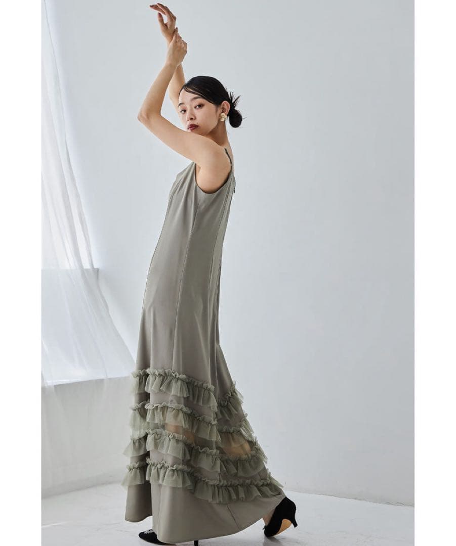 完売品 新品タグ付 et.univer トランスペアレントヘムセットアップドレス