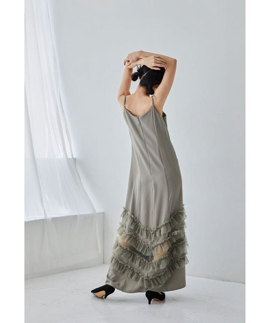 完売品 新品タグ付 et.univer トランスペアレントヘムセットアップドレス