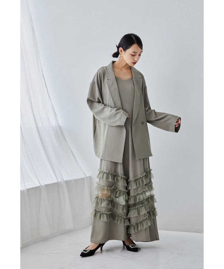 完売品 新品タグ付 et.univer トランスペアレントヘムセットアップドレス