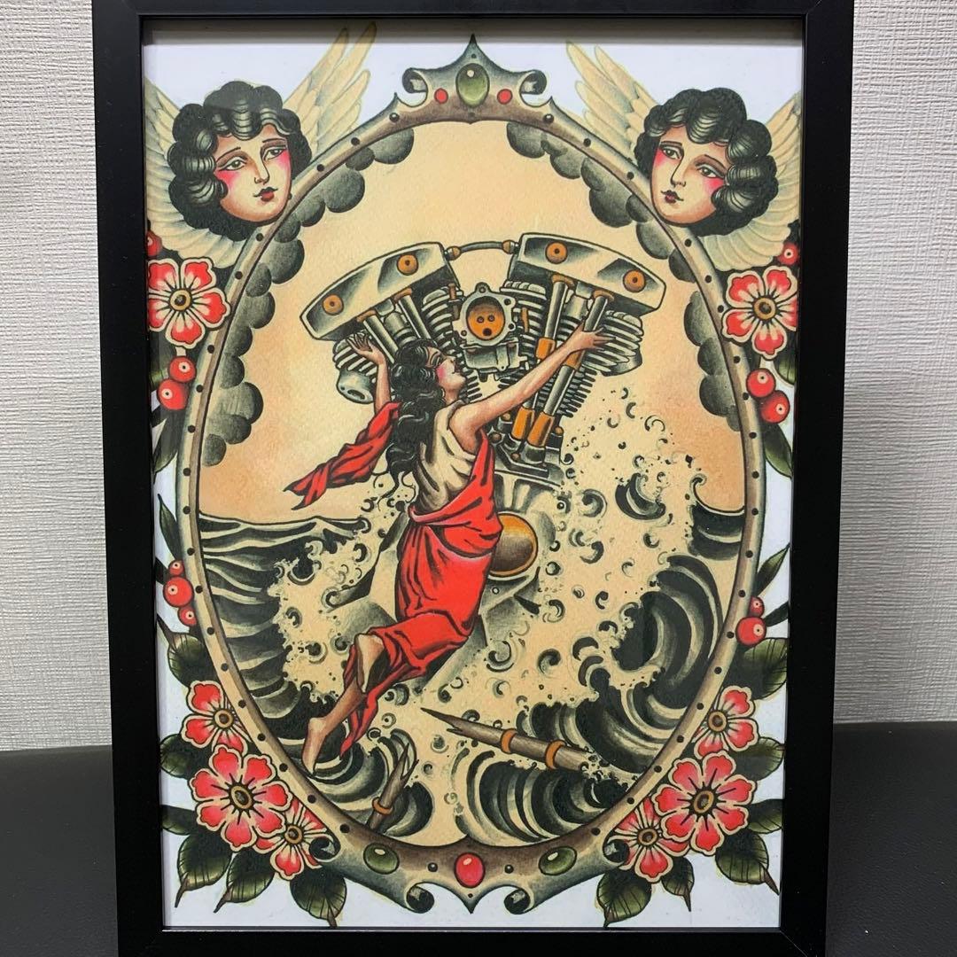 ☆タトゥーフラッシュ20種類☆/A4額縁付き/刺青/アート/TATTOO/和彫