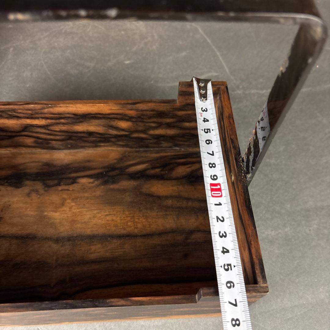 黒柿 煙草盆 茶道具 黒柿 松葉蒔絵 手付 煙草盆 吉田華正 共箱 希少