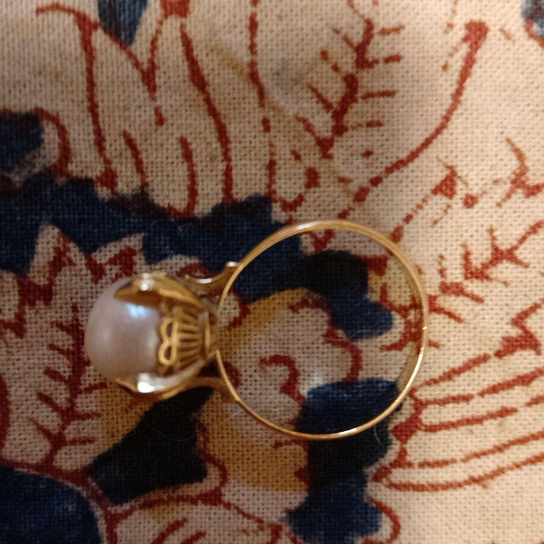 アンティークゴールドパールリング