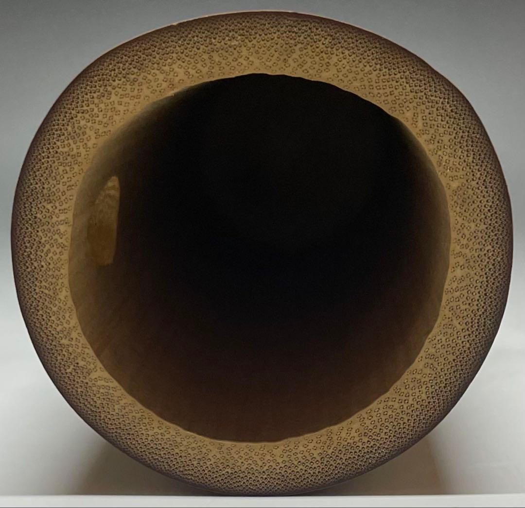 尺八花入 銘:真心 前大徳寺 福本積應書付 共箱 共布