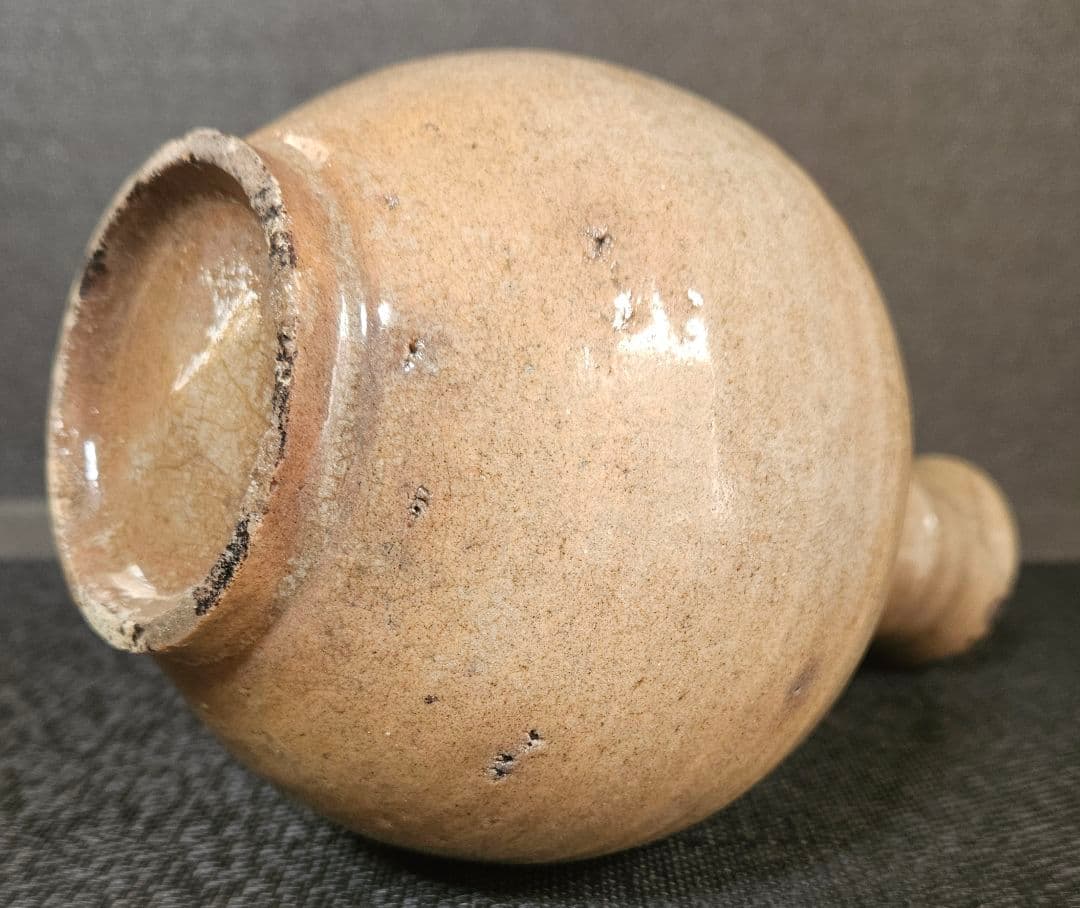 朝鮮古美術 朝鮮古陶磁器 古玩 李朝 堅手 広口 徳利 花入れ 茶道具