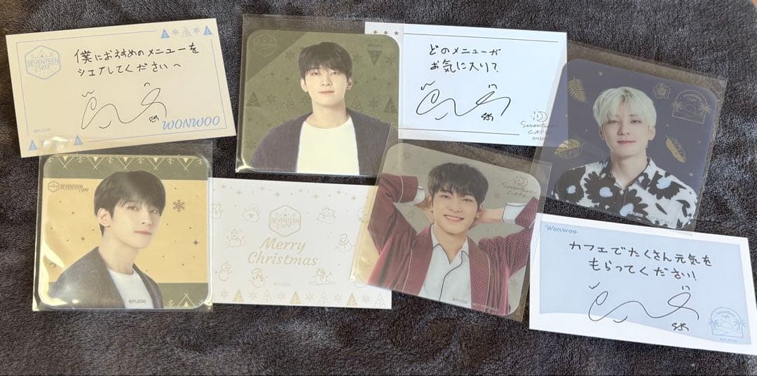 SEVENTEEN CAFE セブチカフェ コースター メッセージカード ウォヌ