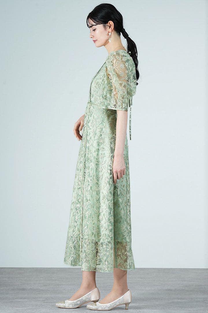 Lily Brown(リリーブラウン) チュール刺繍ドレス サイズ1 ミント 人気