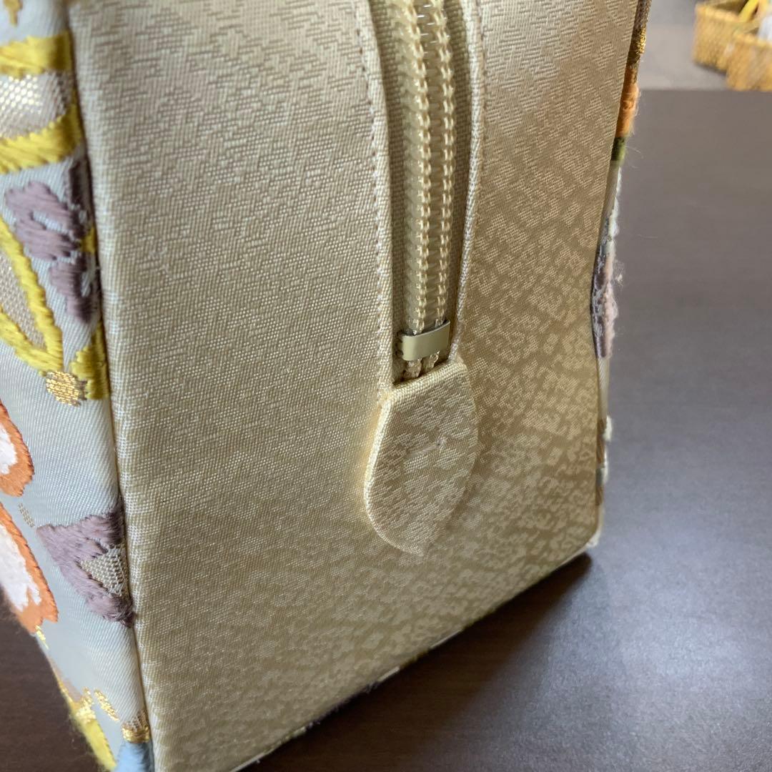 【井澤屋】利休バッグ　和装用バッグ クリーム色 唐織　707292