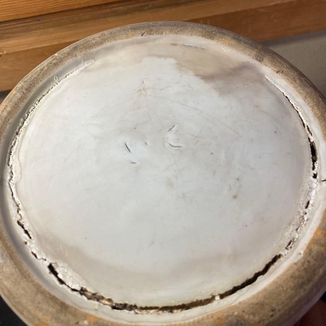 中国古玩 色絵華図四耳壺