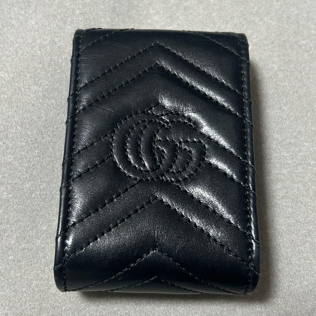 GUCCI グッチ GGマーモント シガレットケース レザー 本革 ブラック