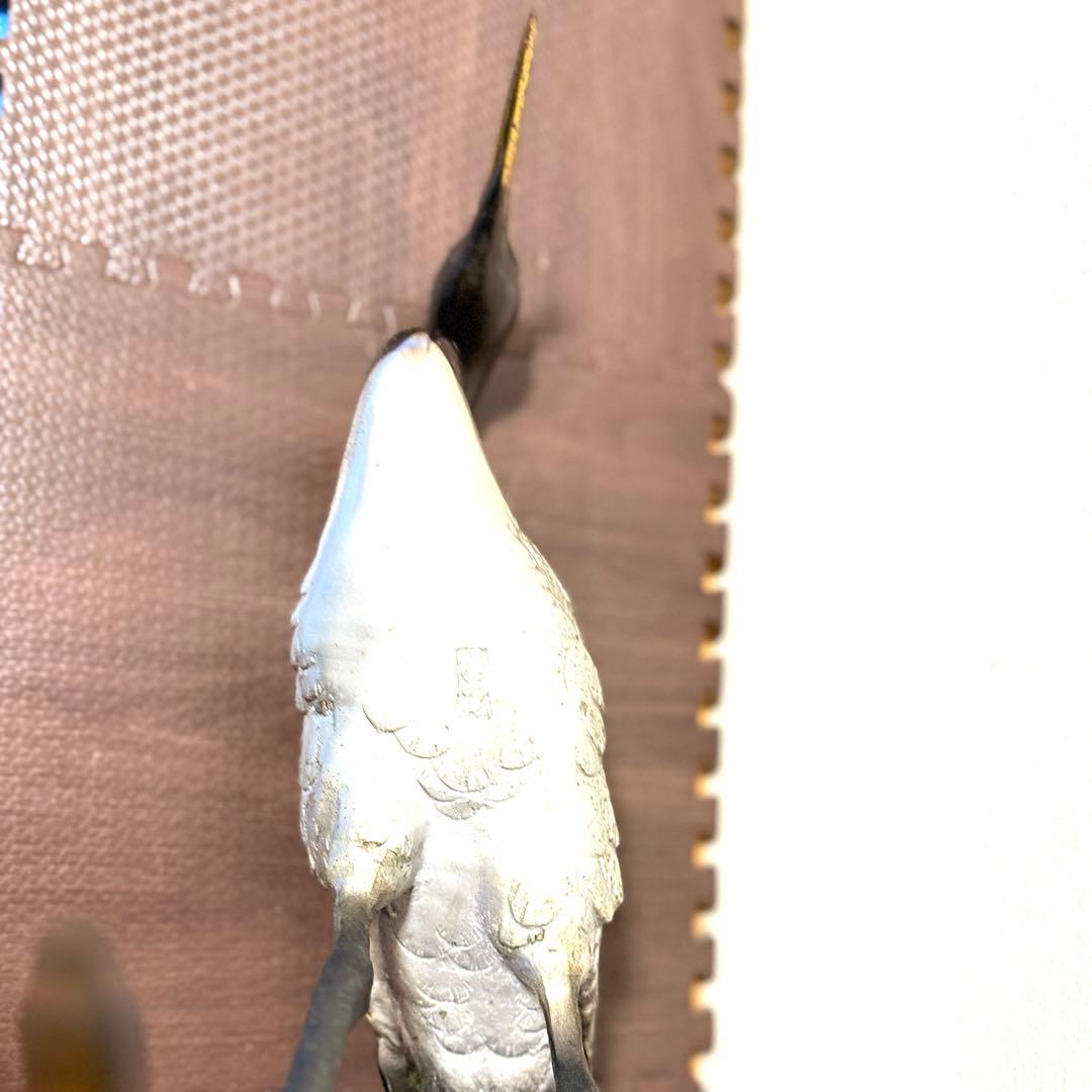 ツルの真鍮製置物 2体セット アンティーク雑貨 アンティークオブジェ