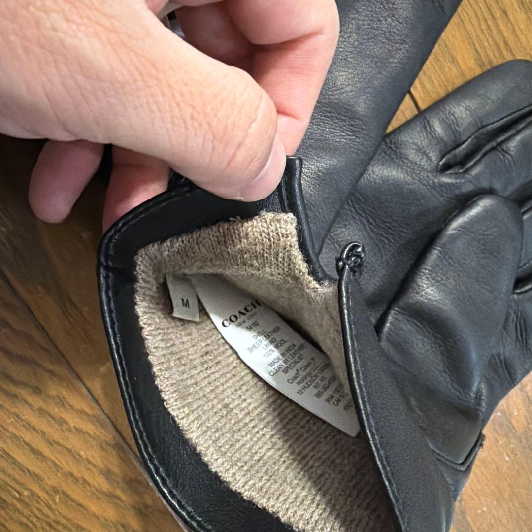 Coach シープレザーグローブ 黒 Mサイズ コーチ COACH コーチ 手袋