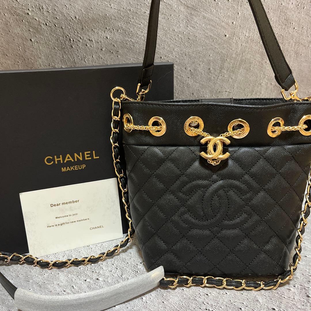 CHANEL 黒 キルティング ショルダーバッグ2WAY
